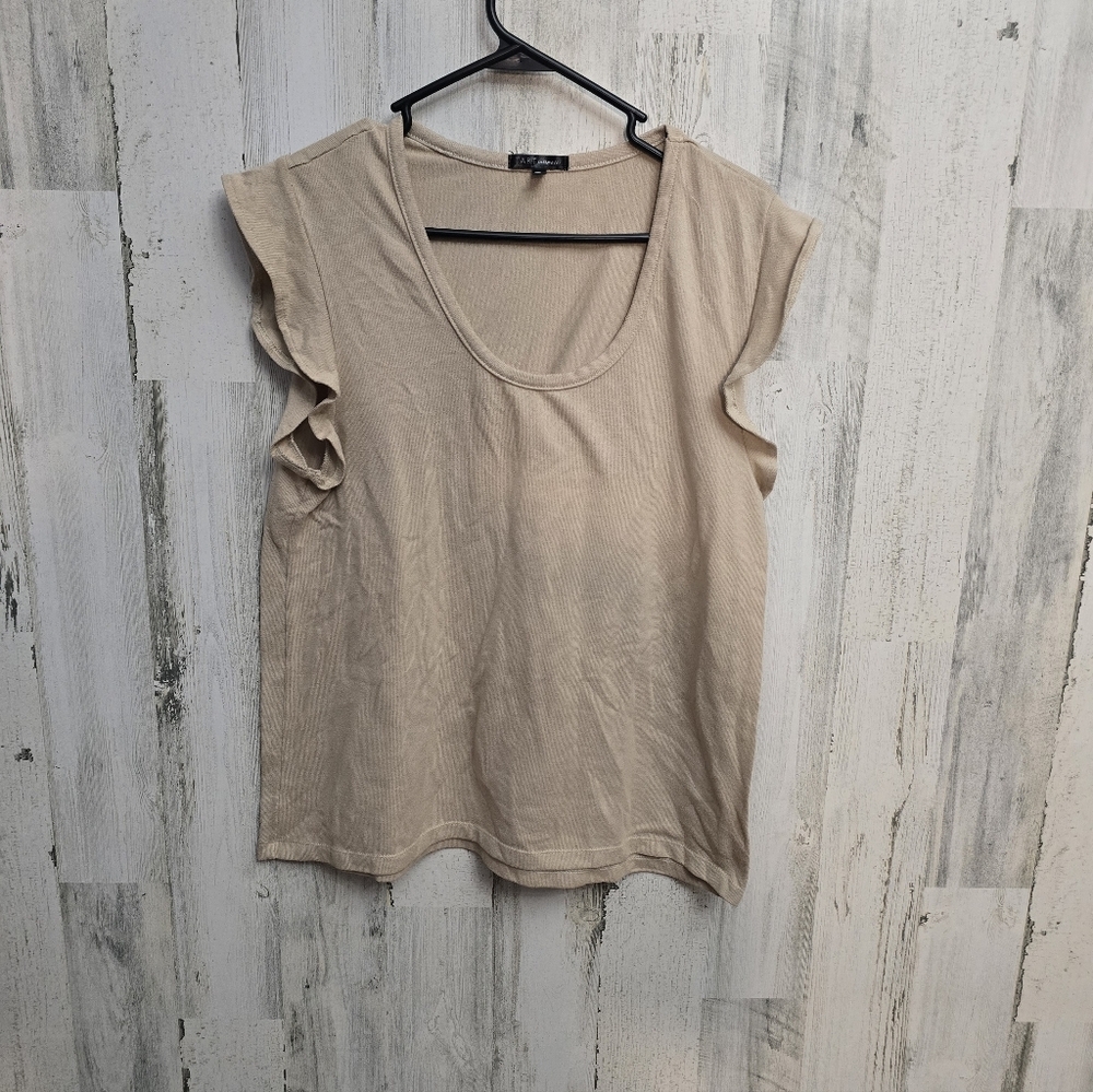 Tart Intimates Women's Tan Ruffle Sleeve Top Size XL